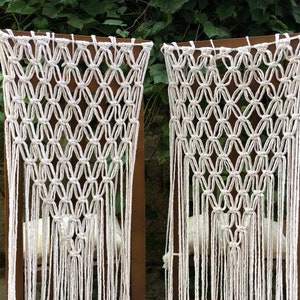 Macrame Wedding Chair Hangers SET: Boho Bridal Decor