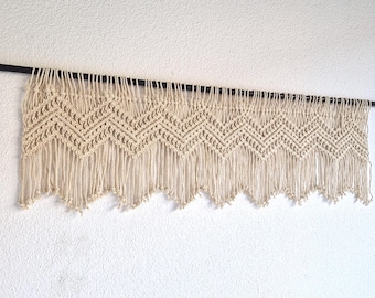 macrame valance short window treatment kitchen curtain
