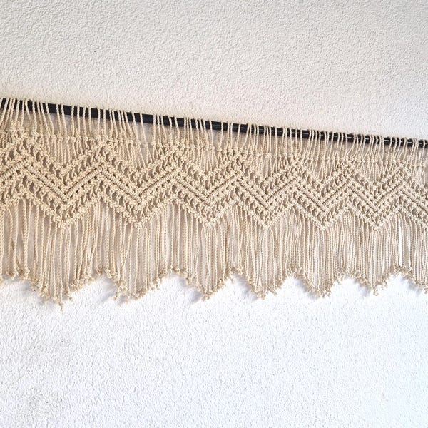 macrame valance short window treatment kitchen curtain