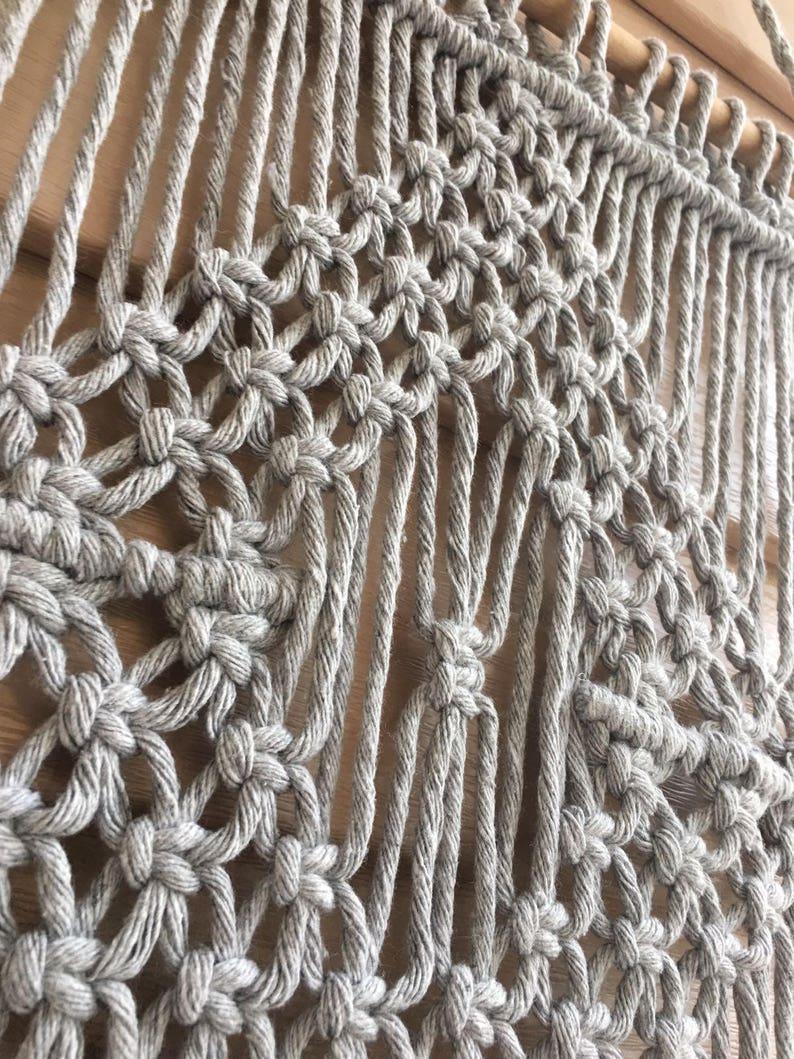 Gray wall decor, macrame wall hanging, woven tapestry, gray home decor, gray wall tapestry image 6