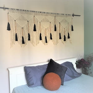 Macrame large wall hanging, boho headboard King, bedroom decor