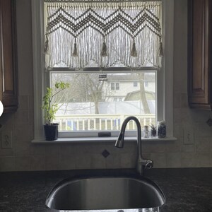 Makramee Fenster Volant - Boho Vorhänge für Wohnzimmer, Küchendekor Bild 14
