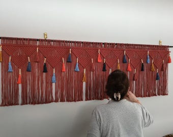 Cortinas cortas de macramé - tratamiento de ventanas boho