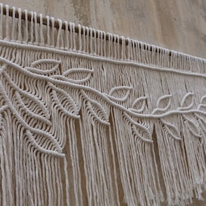Macrame wall hanging, boho valance, kitchen curtain
