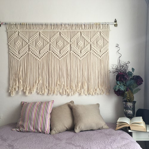 Macrame Wall Hanging Headboard Home Decor Tapestry Bohemian - Etsy Macrame Wall Hanging Headboard Home Decor Tapestry Bohemian - Etsy
