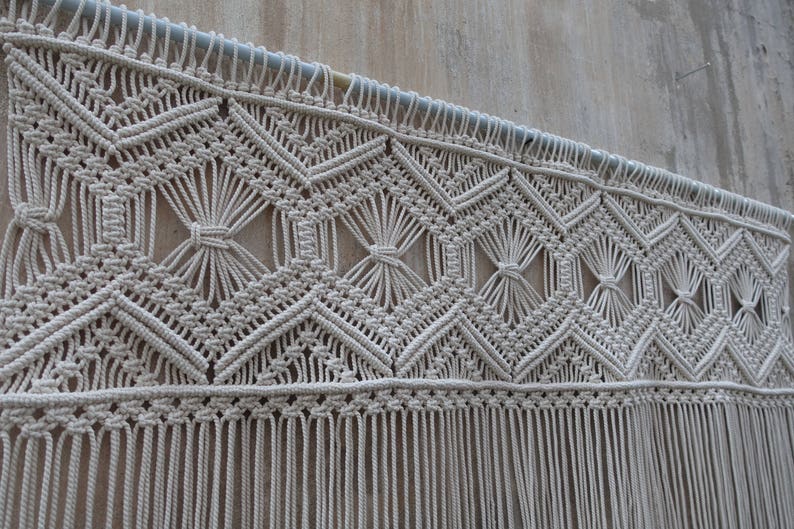 Window Macrame Patterns Window Valance, Macrame Hanging, Boho Curtain - Etsy