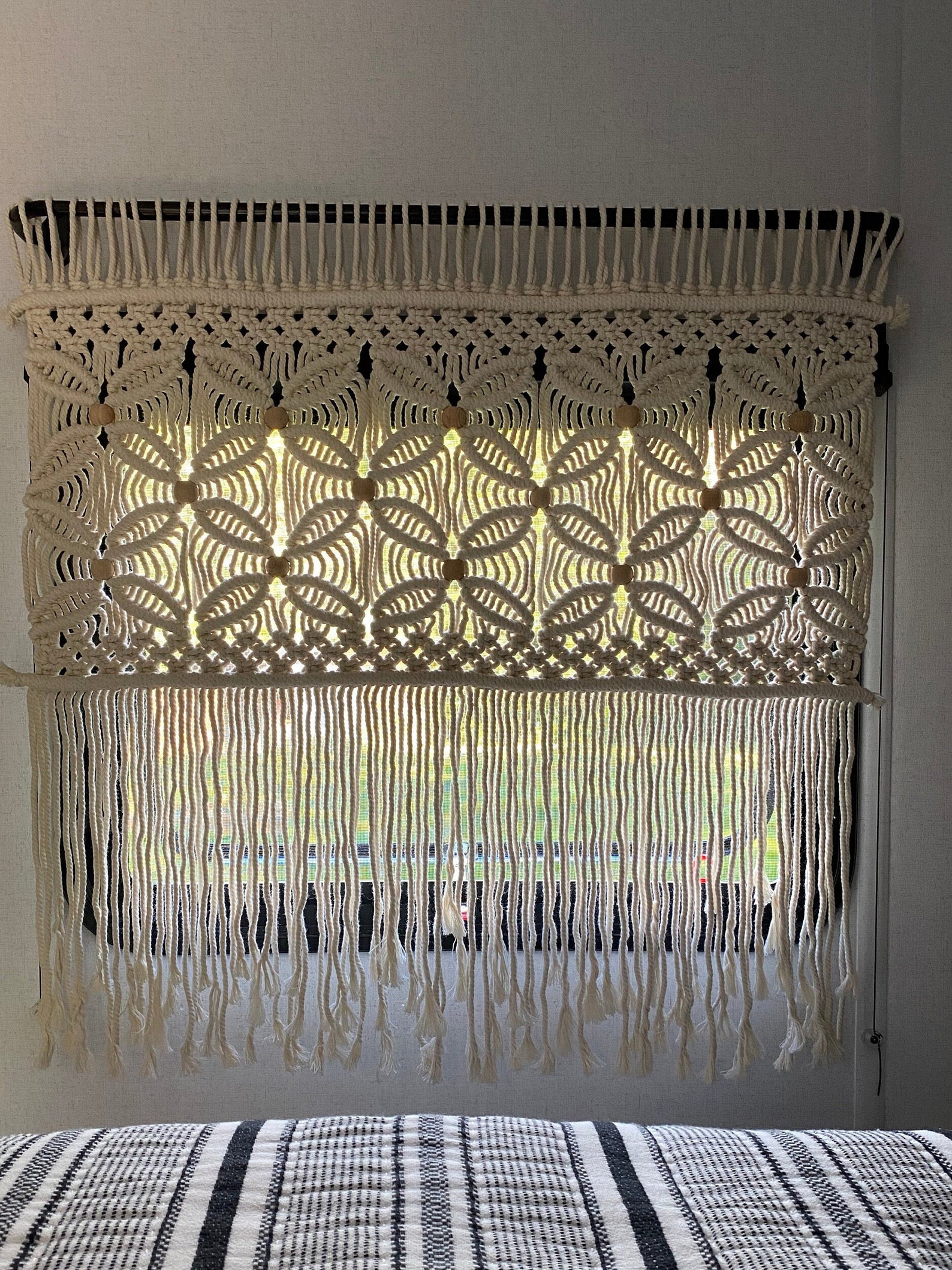 Macrame Window Valance, Wall Hanging, Bead Curtain - Etsy
