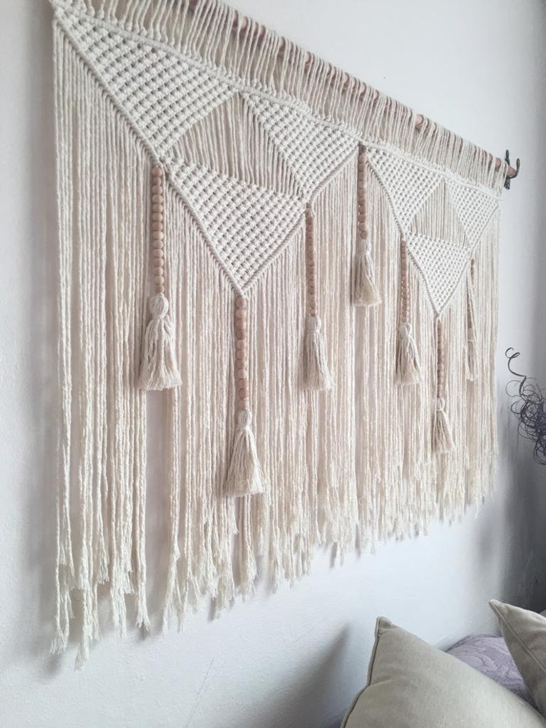 macrame wall hanging large, headboard wall art image 2