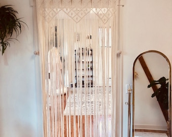 Cortina de puerta de macramé para decoración del hogar