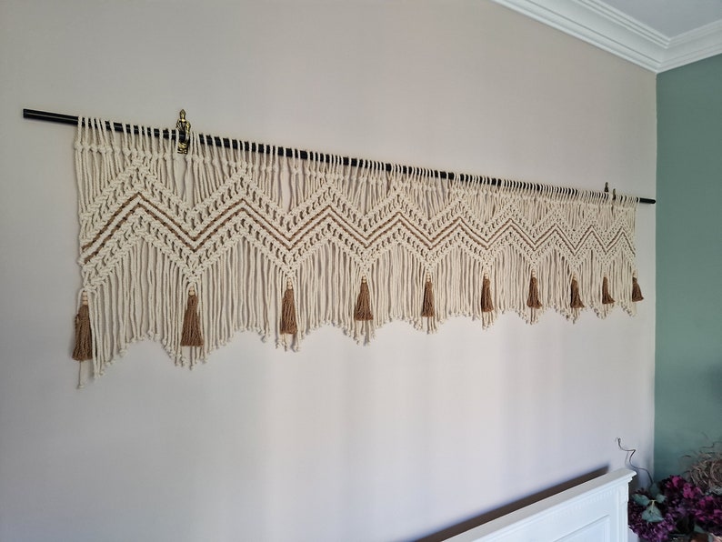 Macrame Valance, Window Curtain, Two Color Valance, Wall Decor - Etsy