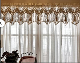 curtains macrame valance for window valances boho curtain home decor