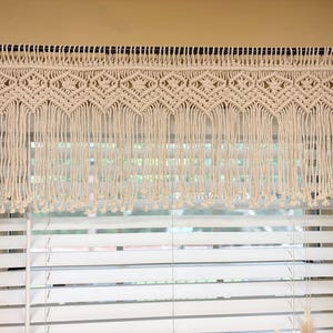 Macrame Window Valance: Boho Curtain Topper, Cotton Rope