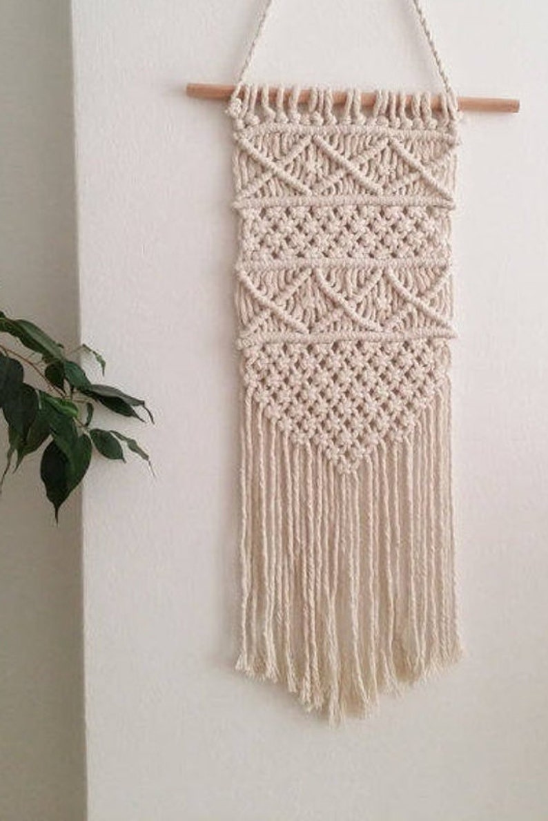 Small Macrame Wall Hanging, nursery decor, over crib art image 8