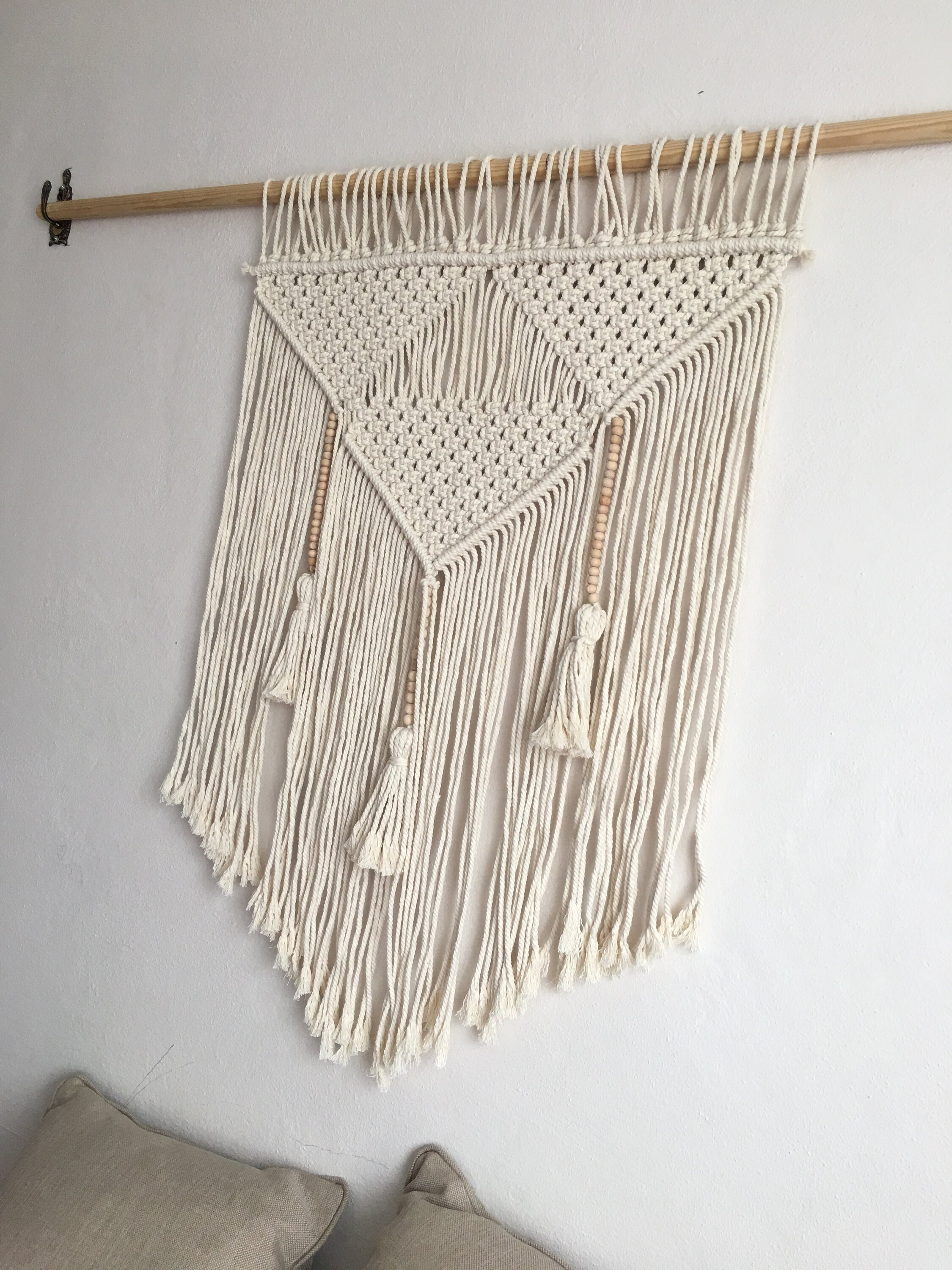 Macrame Wall Hanging Over Bed Wall Decor Tassels Hanging Etsy