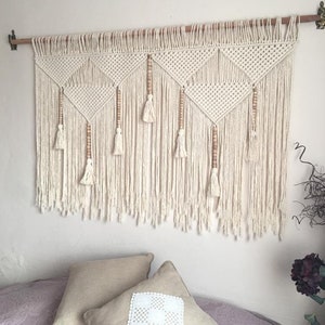 macrame wall hanging large, headboard wall art image 4