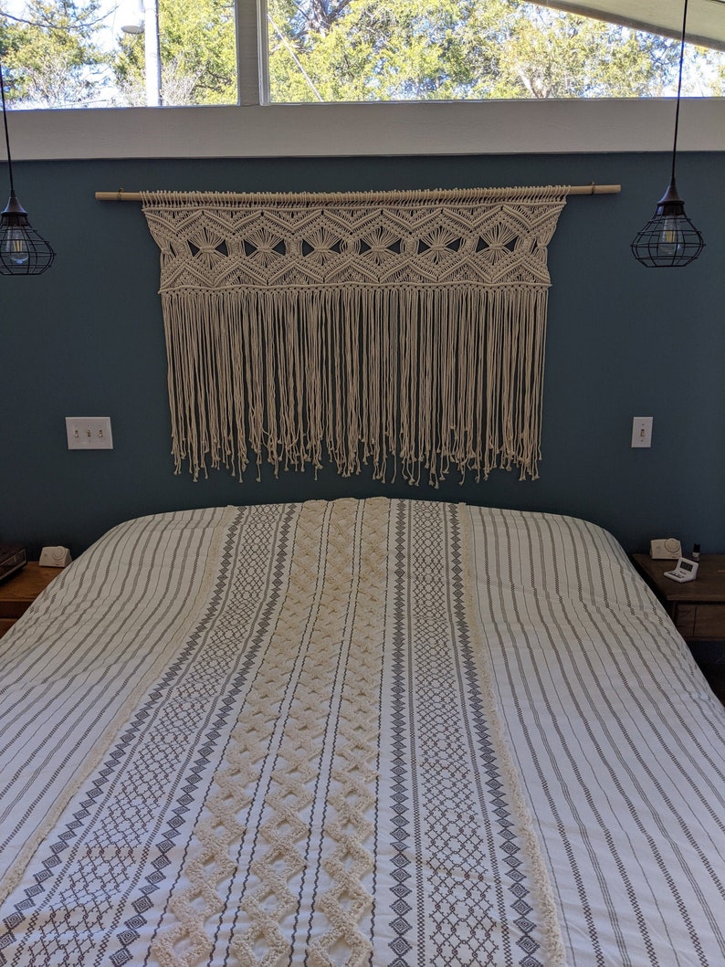 Large Wall Hanging Macrame Headboard Boho Home Decor Etsy UK