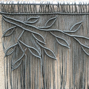 macrame leaf valance, boho wall decor image 5