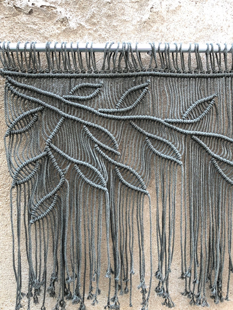 macrame leaf valance, boho wall decor image 5