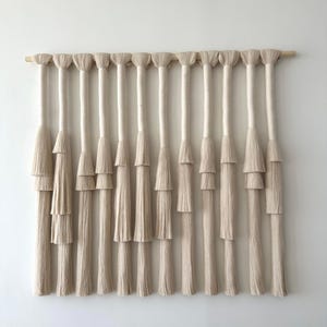 Fibre Wall Art, Boho Wandbehang, neutrales Wohndekor Bild 1