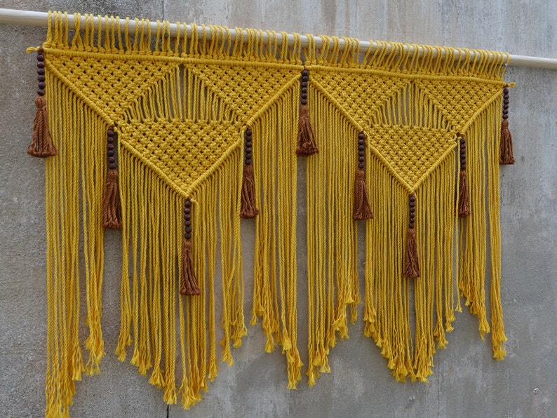 Yellow Mustard Macrame Wall Hanging Dijon Kitchen Decor Etsy