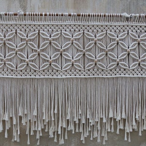 Macrame wall hanging, Bedroom decor, Over bed art, beaded macrame headboard image 9