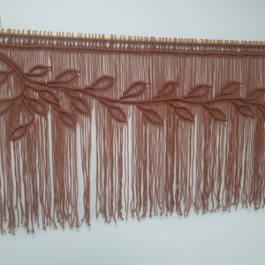 macrame leaf valance, leaves curtain for window, boho wall decor