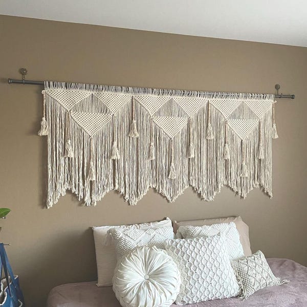 macrame wall hanging - boho over the bed tapestry