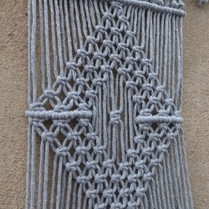 Gray wall decor, macrame wall hanging, woven tapestry, gray home decor, gray wall tapestry image 7