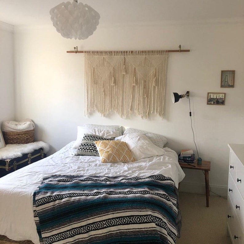 Macramé décoration murale bohème grande tenture murale image 3