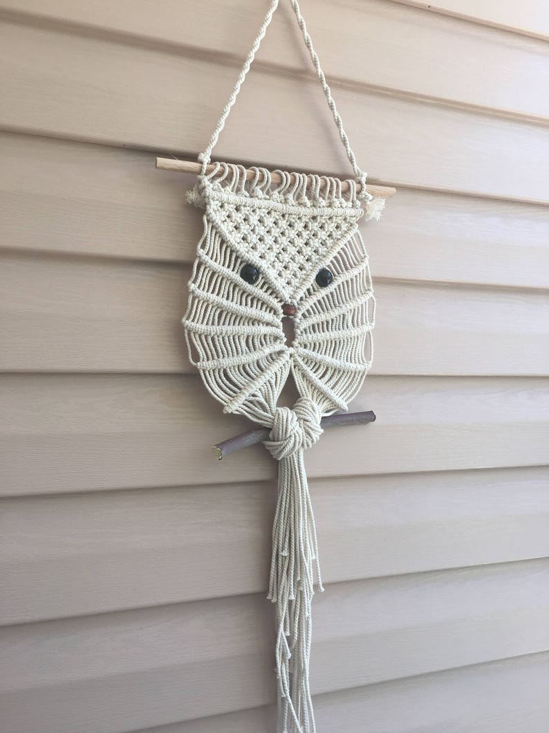 Macrame Owl Wall Hanging Nursery Tapestry Woven Wall Etsy