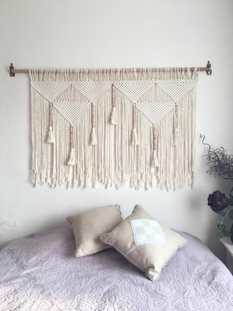 macrame wall hanging large, headboard wall art image 8