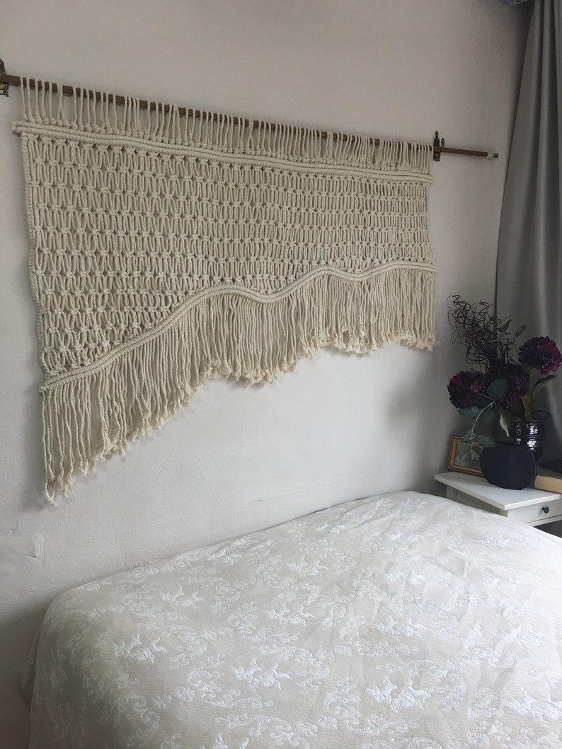 Modern Macrame Textile Wall Art Geometric Headboard Macrame Etsy