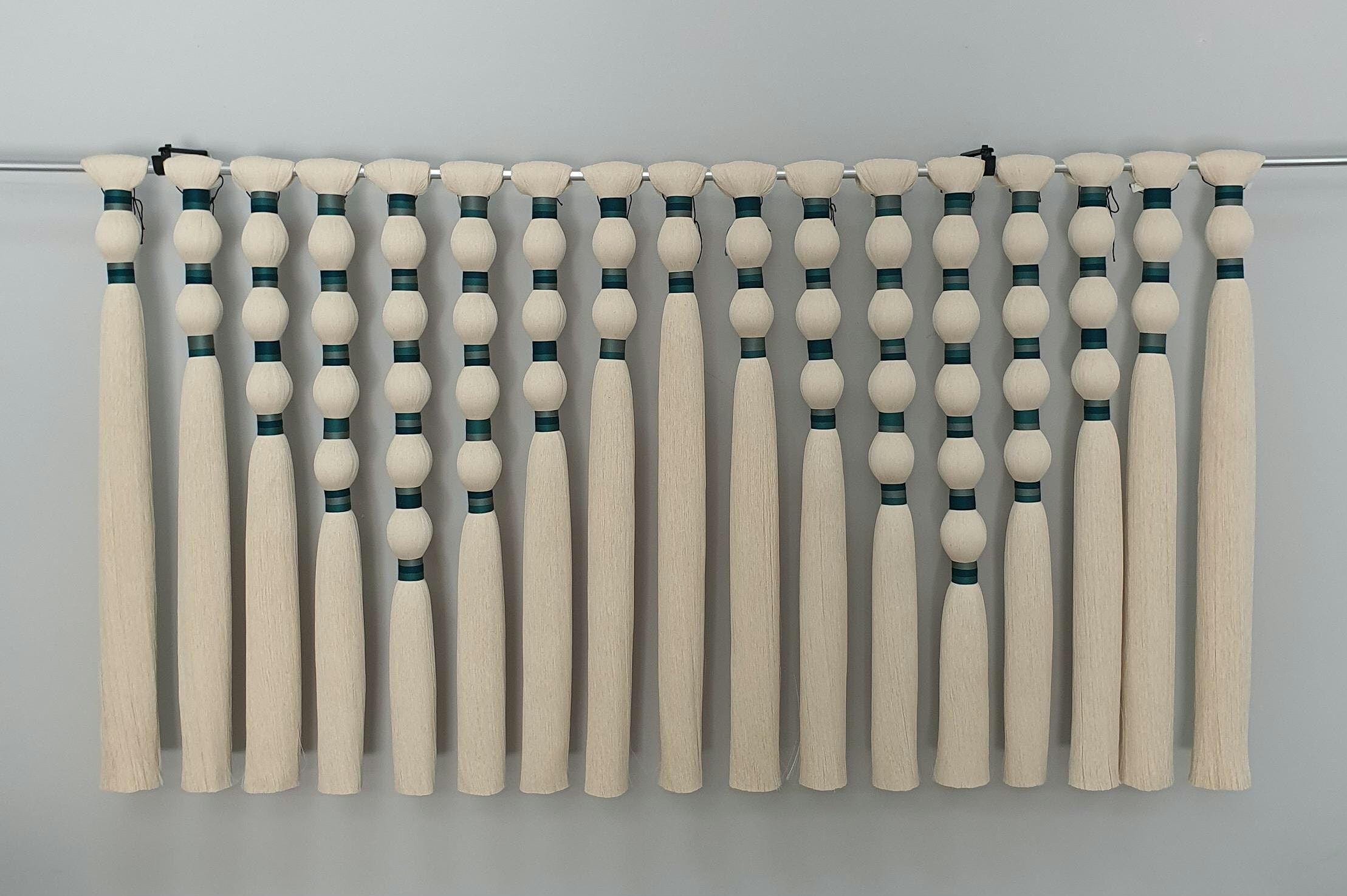 Wall Sculpture, Macrame String Art, Minimalist wall hanging, wrapped textile art