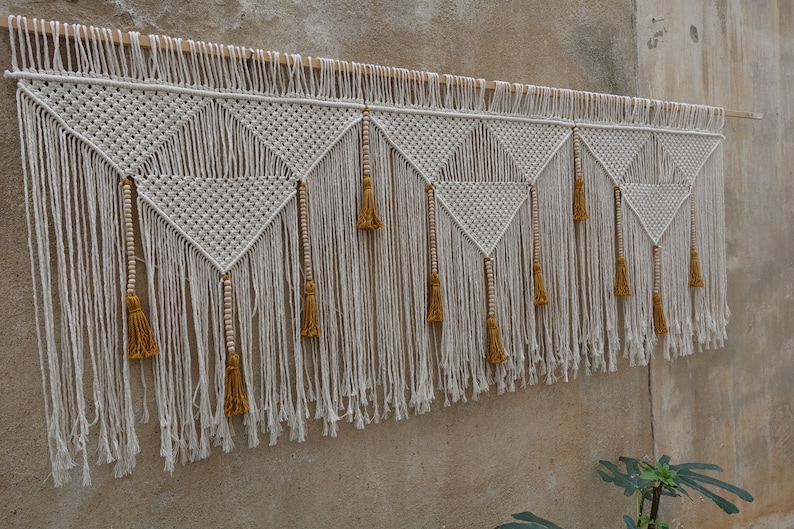King Macrame Headboard Boho Large Wall Hanging Etsy