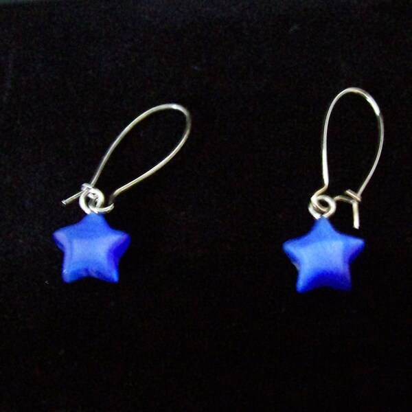 Vintage HUGO Cobalt Blue Star Earrings