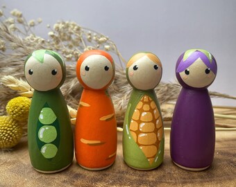 Vegetable peg dolls