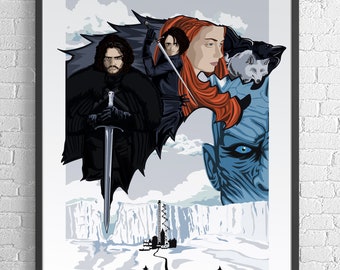 INVIERNO ES VENIDO - Juego de Tronos Impresión, Cartel, Arte, Arte de la pared, Decoración de la habitación