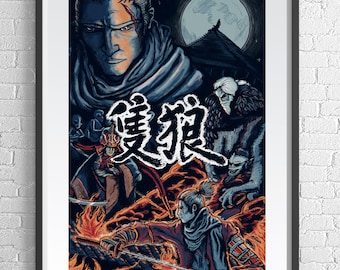 SEKIRO Video Game Print, Cartel, Arte de Videojuegos, Arte de pared, Decoración de sala de juegos