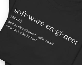 Engenheiro de software, camiseta de algodão pesado unissex com definição engraçada, camiseta de presente para programador, camiseta de presente para ciência da computação, camiseta profissional de TI, tecnologia