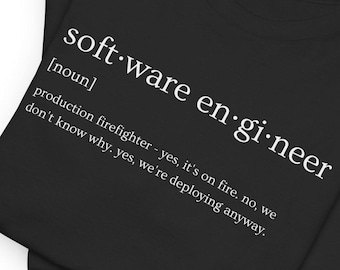 Software Engineer Funny Definition Unisex Heavy Cotton Tee, Programmer Gift Shirt, Computer Science Gift Top, IT Professional Tee, Tech