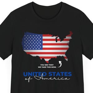 T-shirt patriotique drôle à manches courtes, chemise drapeau des États-Unis, t-shirt jour de l'indépendance, golfe d'Amérique, 4 juillet, cadeau pour les Américains, carte de l'Amérique