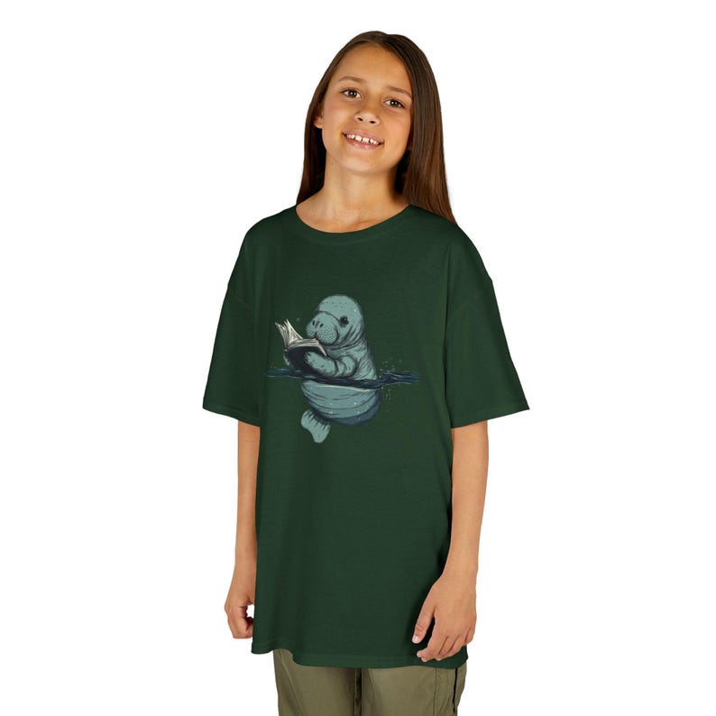 Katoenen T-shirt met leesboek voor kinderen | Leuke dieren-T-shirt | Verjaardagscadeau voor dierenliefhebbers afbeelding 8