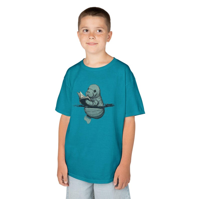 Katoenen T-shirt met leesboek voor kinderen | Leuke dieren-T-shirt | Verjaardagscadeau voor dierenliefhebbers afbeelding 4