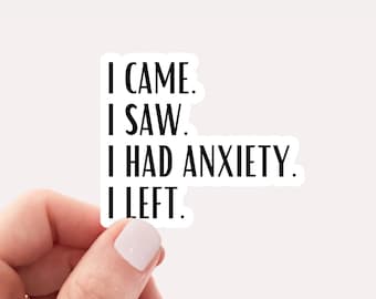 Funny Anxiety Introvert Sticker: Laptop Decal