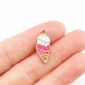 Ice cream Charms 15*31mm Resin Charms Pendant fit Earring Bracelets Jewelry finding DIY Craft with Screw,Without Screw Two Style