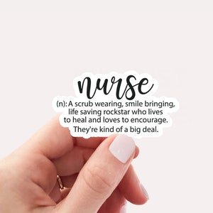 Nurse definition sticker, Vinyl, Laptop Decals, Water bottle Sticker, Waterproof, Nurse Sticker, Nurse Gift, Inspirational