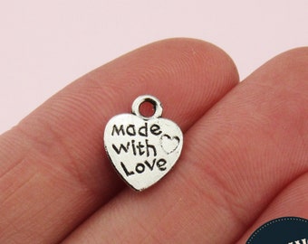 wholesale 20//60pcs Retro Style heart ancient silver Charms Pendant 13x10mm