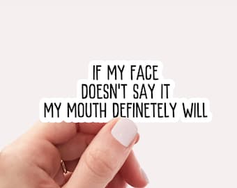 Sarcastic Face Mouth Vinyl Sticker - Water Bottle Decal