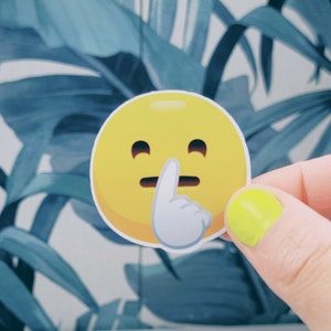 Quiet emoji sticker, Vinyl, Laptop Sticker, Waterproof Sticker, Tumbler Sticker, Smiley, Emoji Sticker, Water Bottle Sticker, Waterproof