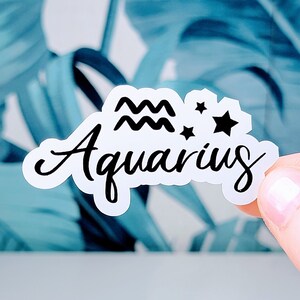 Aquarius zodiac sticker, Vinyl, Laptop Sticker, Horoscope Sticker, Water Bottle Sticker, Laptop Sticker, Horoscope, Waterproof Sticker, Cute